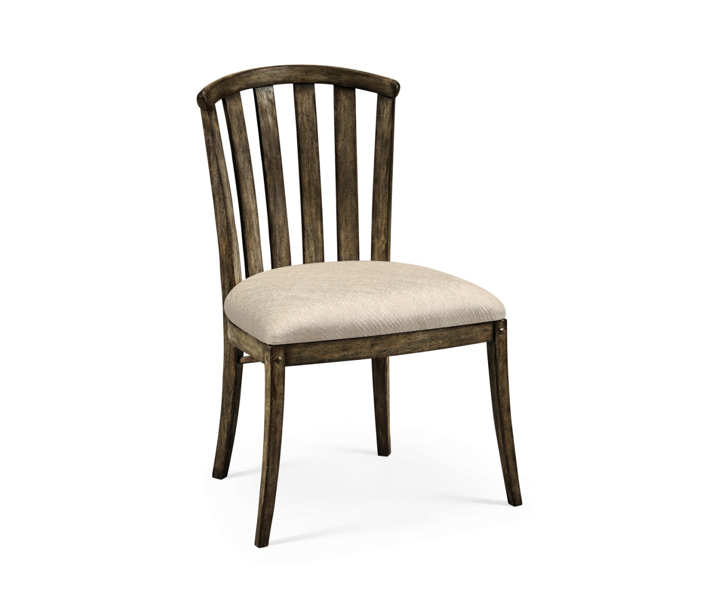 Casual Slat Upholstered Side Chair
