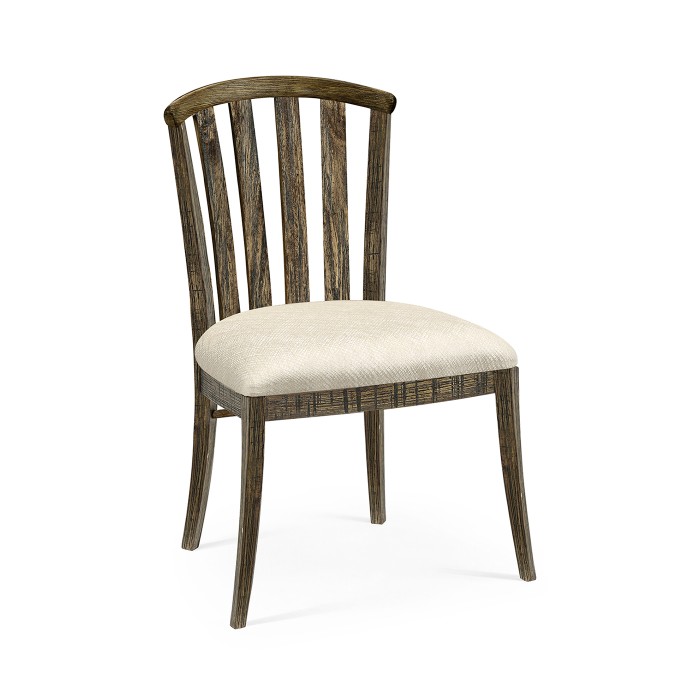 Casual Slat Upholstered Side Chair