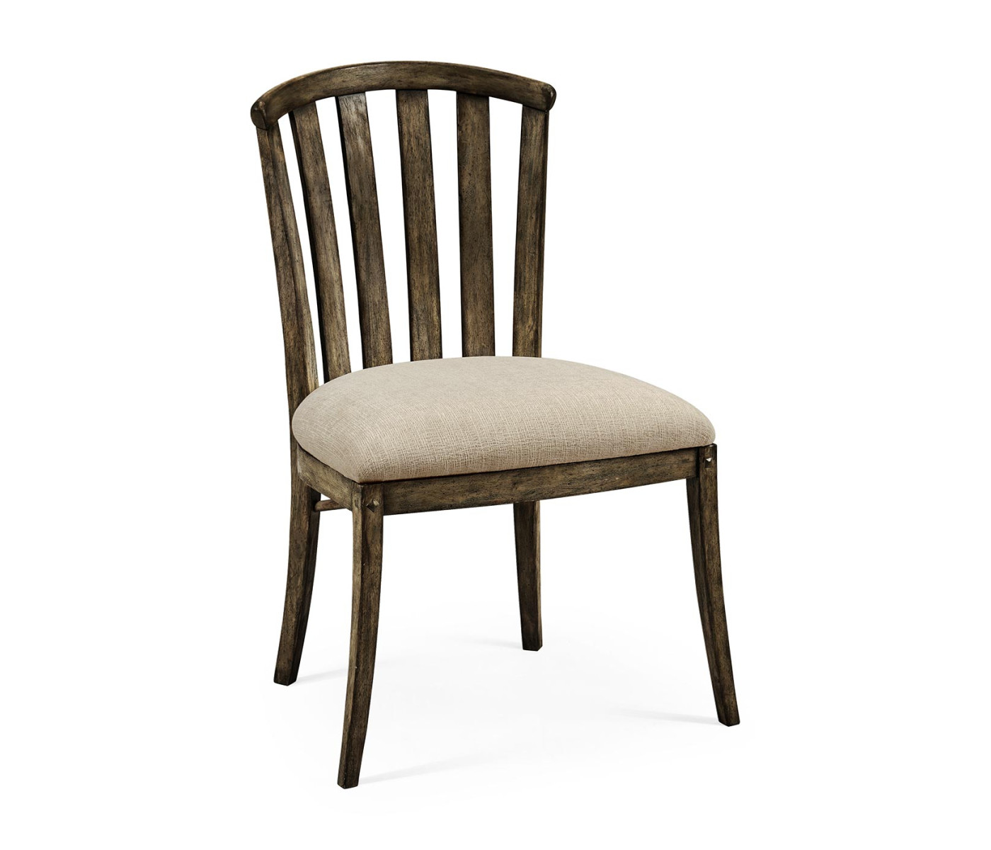 Casual Slat Upholstered Side Chair