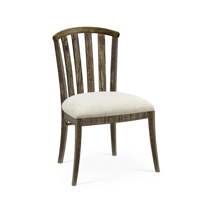 Casual Slat Upholstered Side Chair
