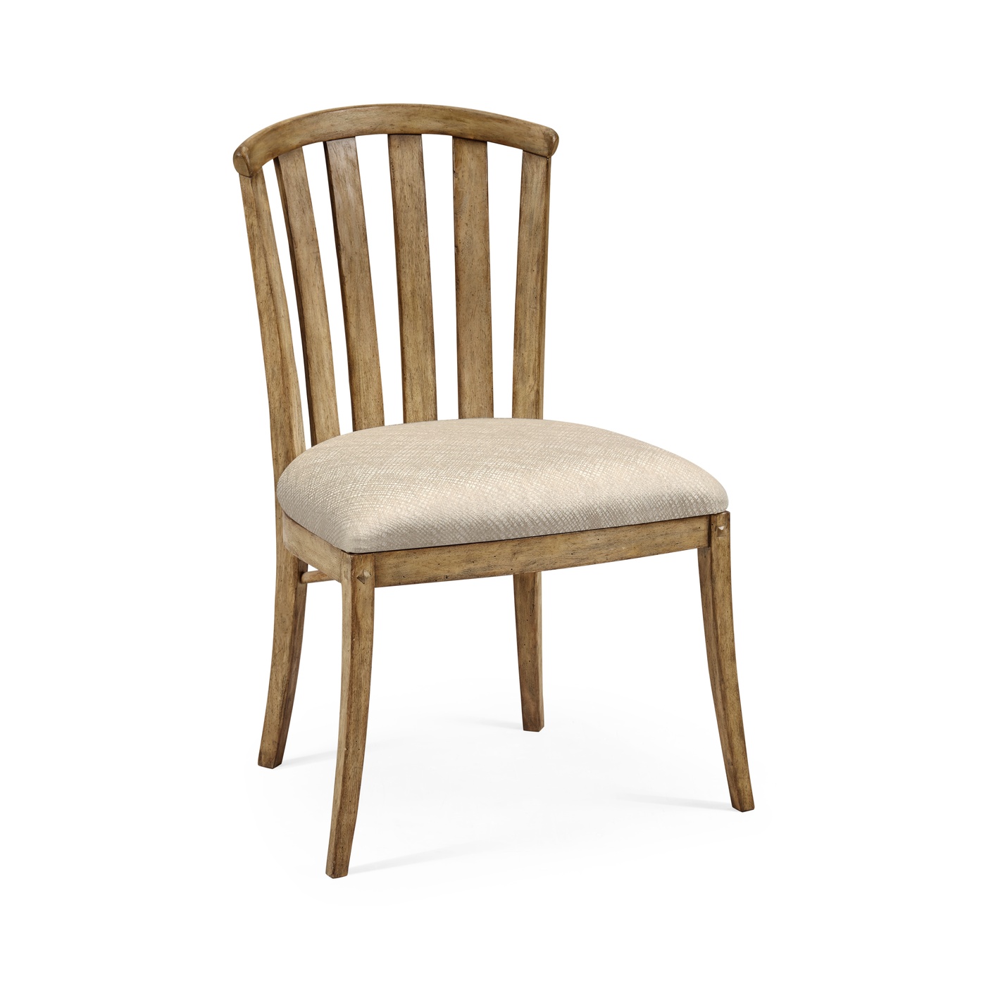 Casual Slat Upholstered Side Chair