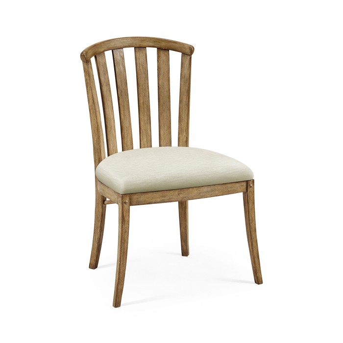 Casual Slat Upholstered Side Chair