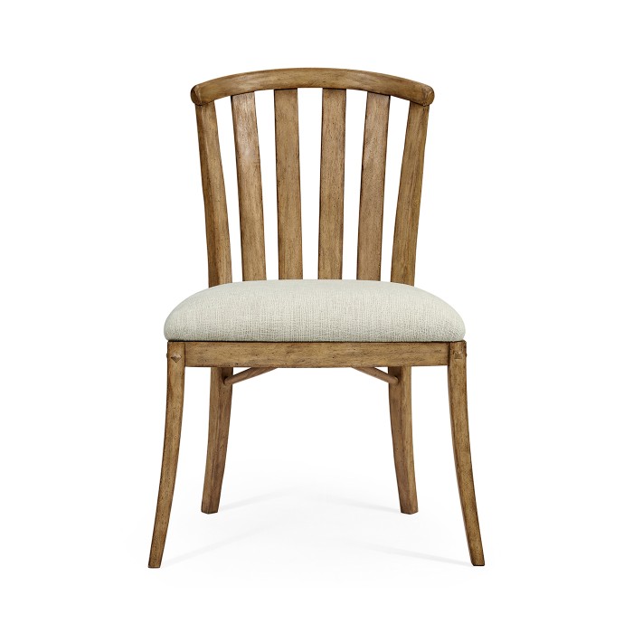 Casual Slat Upholstered Side Chair