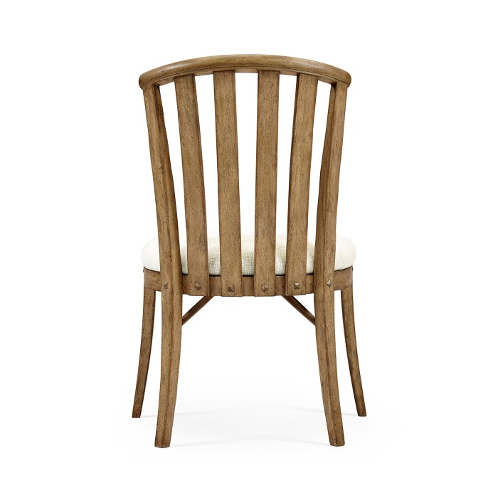 Casual Slat Upholstered Side Chair