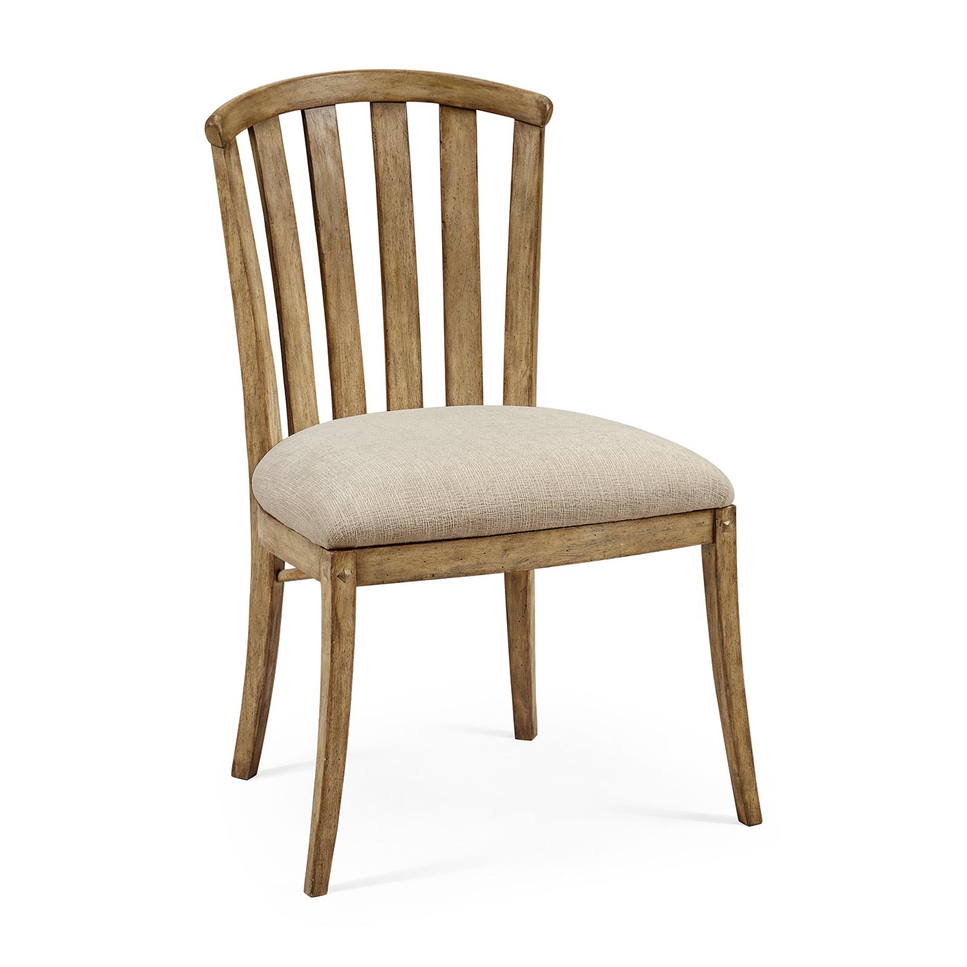 Casual Slat Upholstered Side Chair