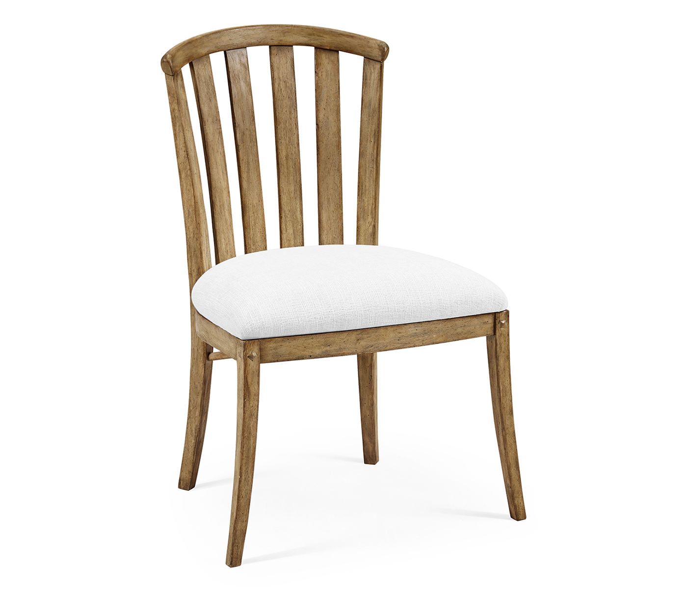 Casual Slat Upholstered Side Chair
