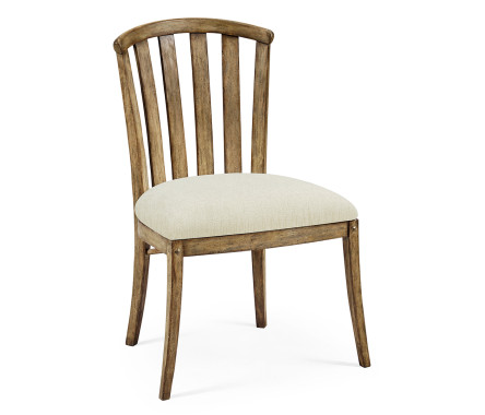 Casual Slat Upholstered Side Chair