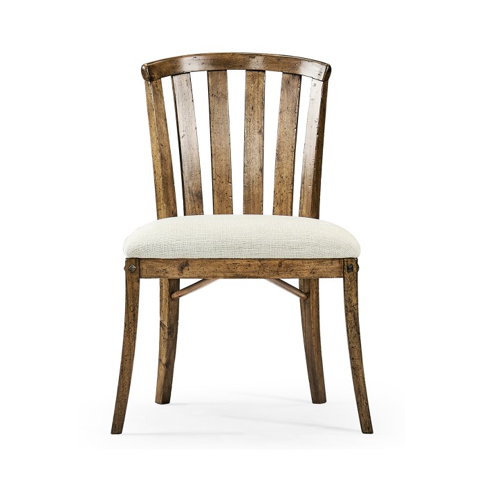 Casual Slat Upholstered Side Chair