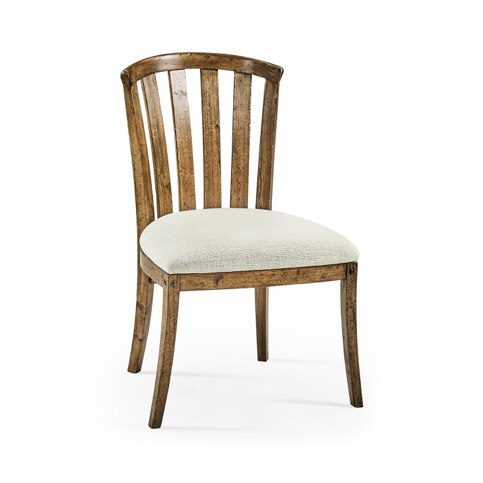 Casual Slat Upholstered Side Chair