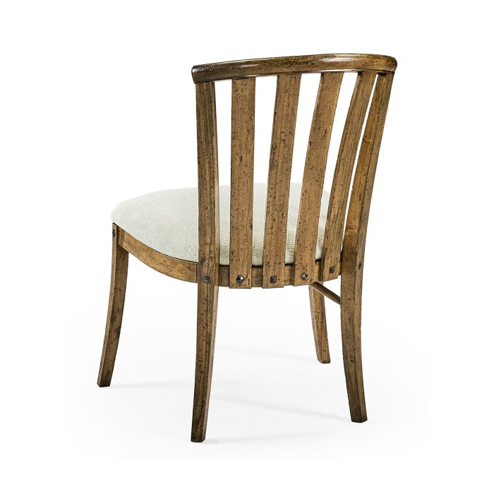 Casual Slat Upholstered Side Chair