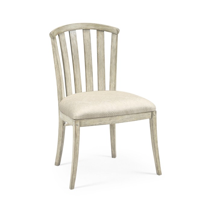 Casual Slat Upholstered Side Chair