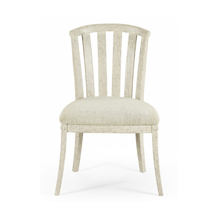 Casual Slat Upholstered Side Chair