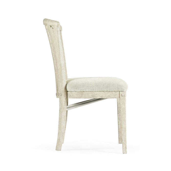 Casual Slat Upholstered Side Chair