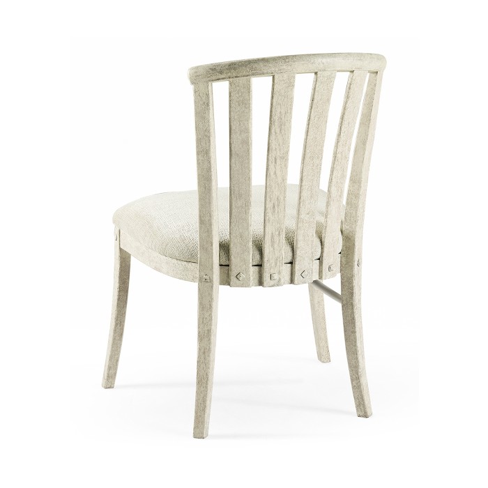 Casual Slat Upholstered Side Chair