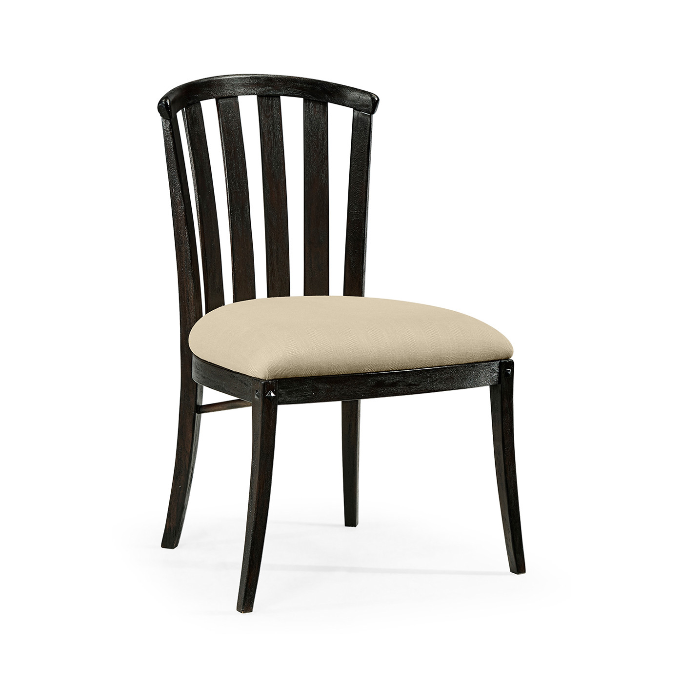 Casual Slat Upholstered Side Chair