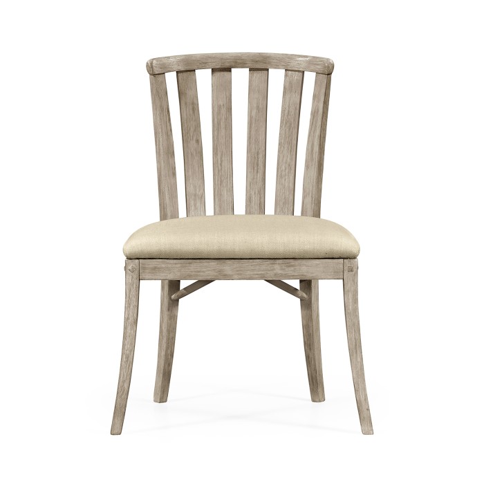 Casual Slat Upholstered Side Chair