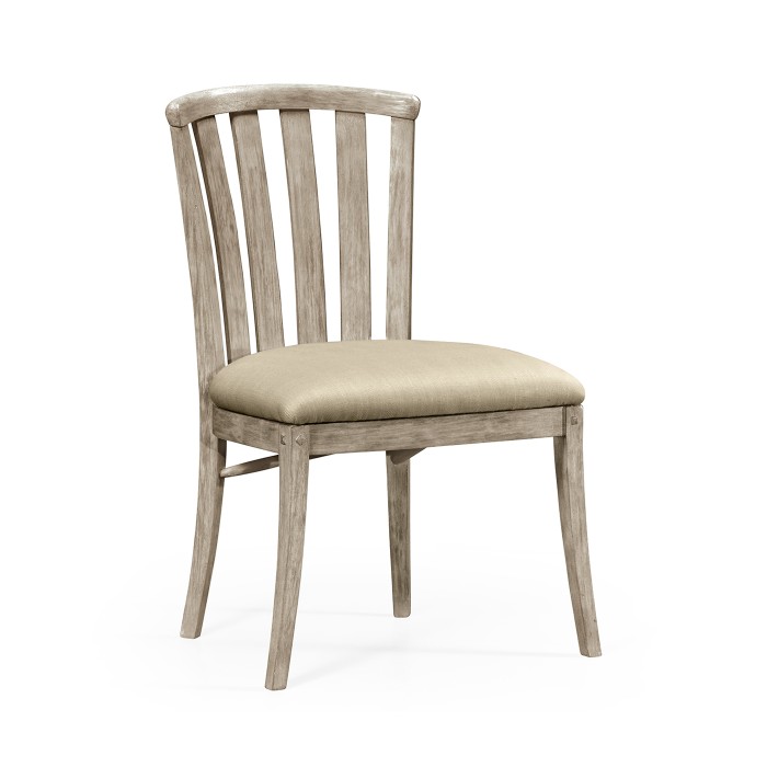 Casual Slat Upholstered Side Chair