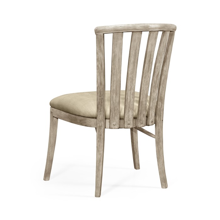 Casual Slat Upholstered Side Chair