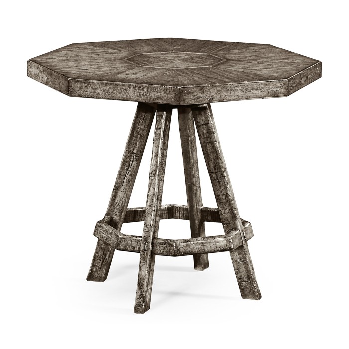 Antique Dark Grey Side Table with Octagonal Top