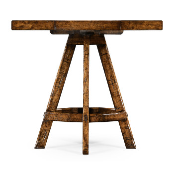 Country Walnut Side Table with Octagonal Top