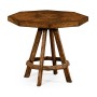 Country Walnut Side Table with Octagonal Top