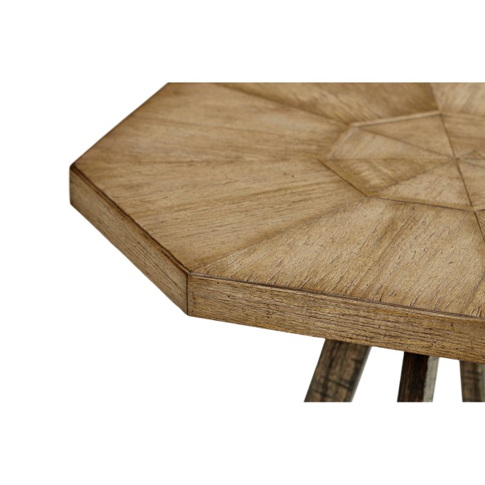 Light & Dark Driftwood Side Table with Octagonal Top