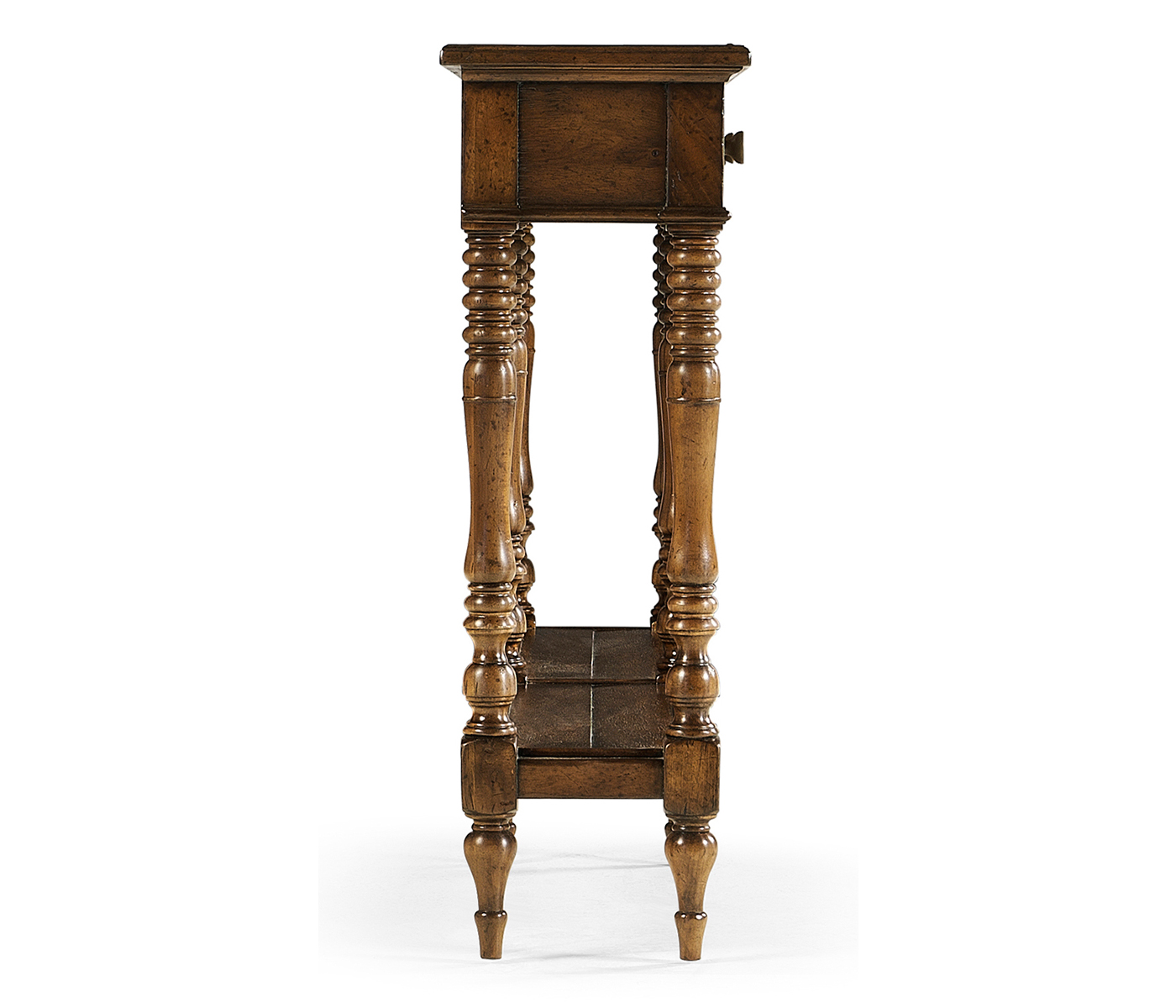 Country Walnut Parquet Double Console Table
