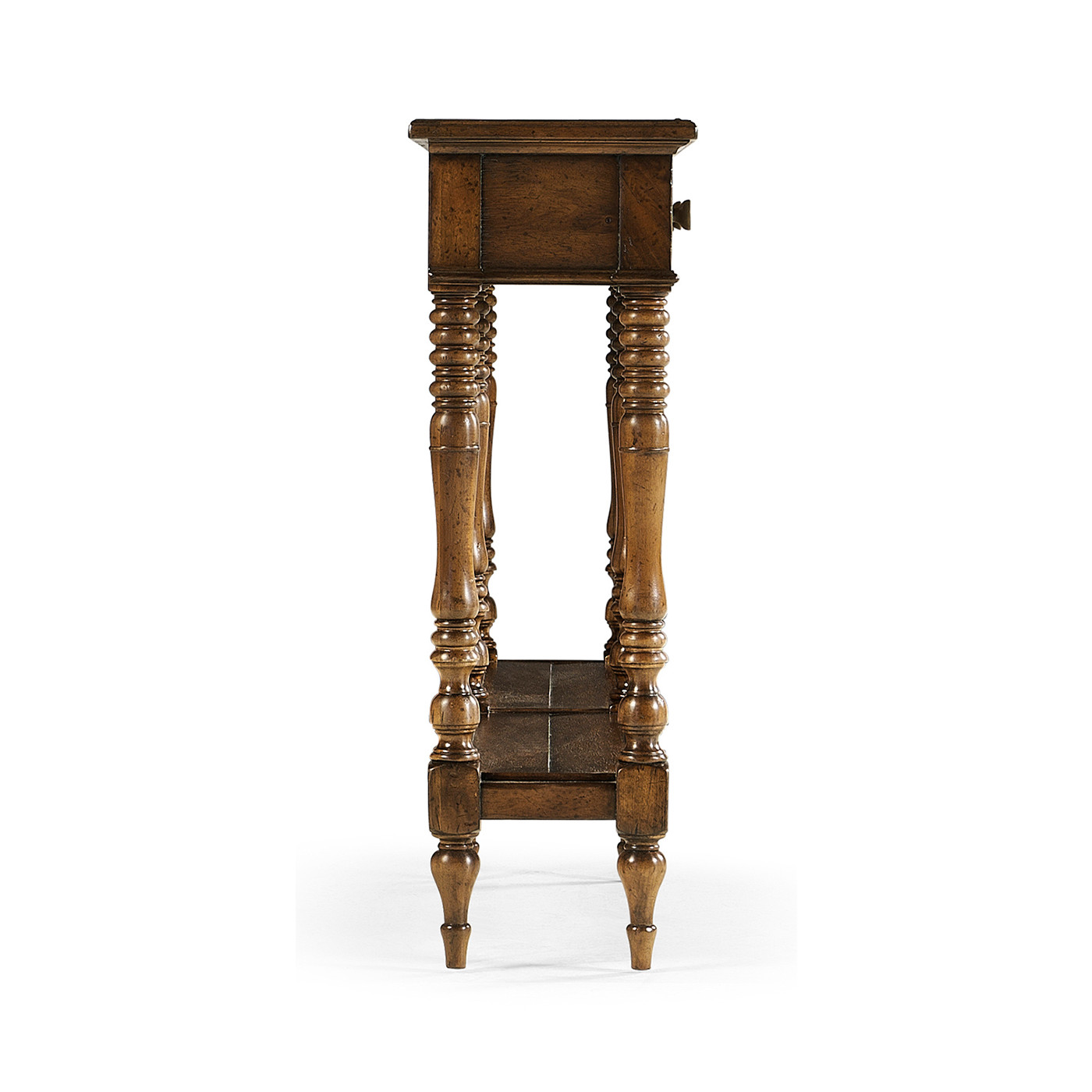 Country Walnut Parquet Double Console Table