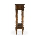 Country Walnut Parquet Double Console Table