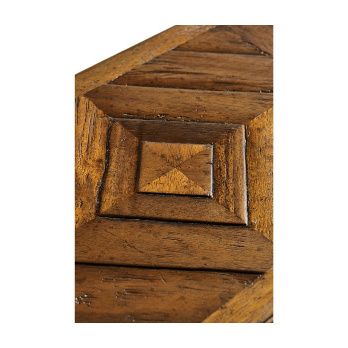 Country Walnut Parquet Double Console Table