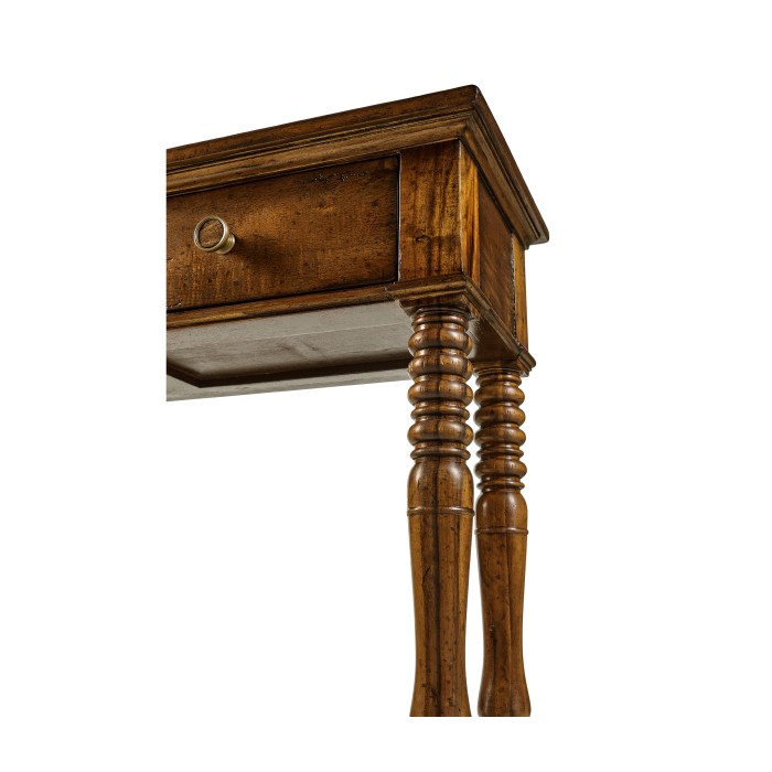 Country Walnut Parquet Double Console Table