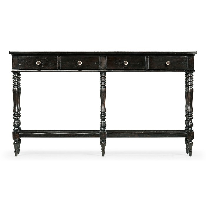 Dark Ale Parquet Double Console Table