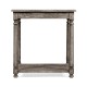 Antique Dark Grey Parquet Square Lamp Table with Contrast Inlay