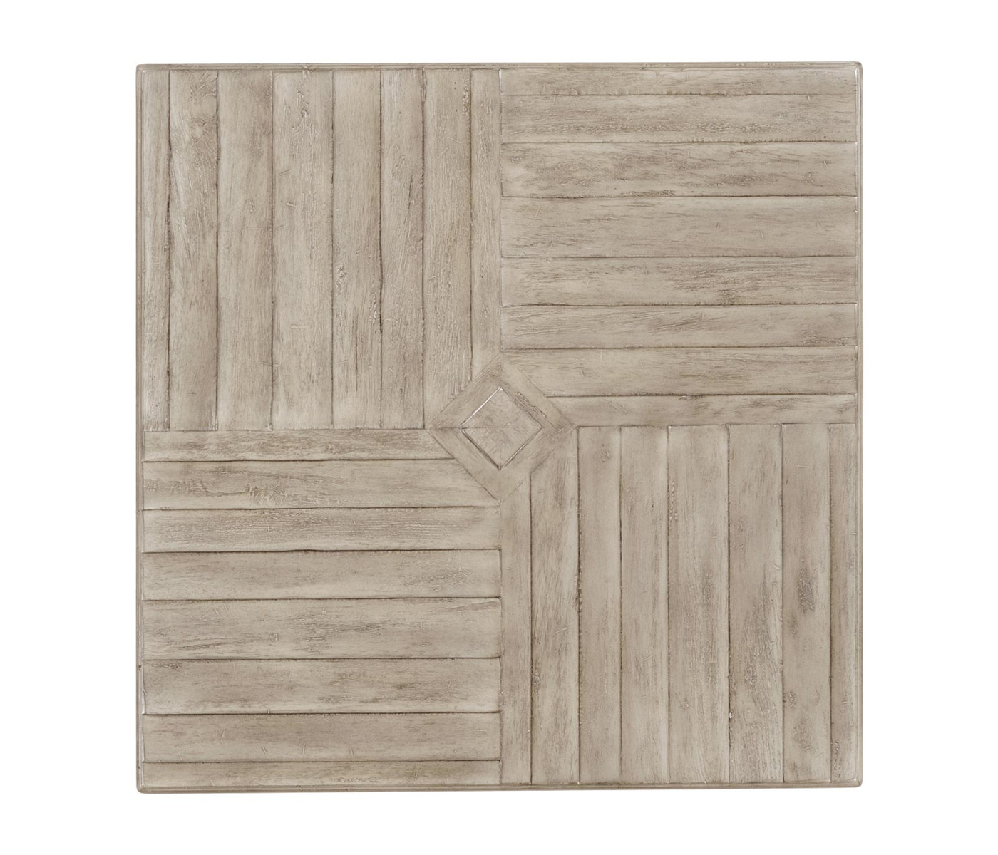 Rustic Grey Parquet Square Lamp Table with Contrast Inlay