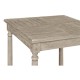 Rustic Grey Parquet Square Lamp Table with Contrast Inlay