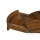 Country walnut parquet round side table with contrast inlay