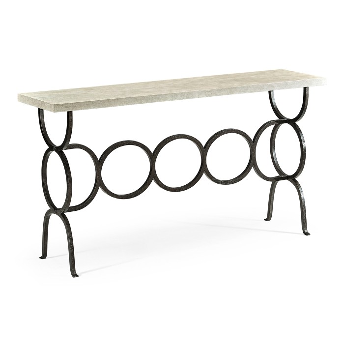 Casual Console Table with Iron Base