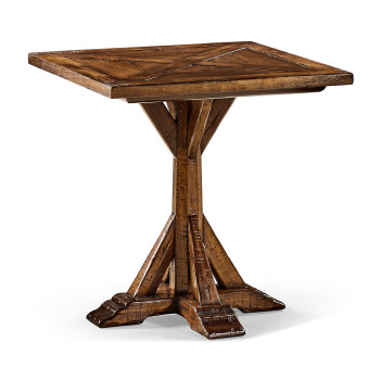 Country Walnut Square Side Table