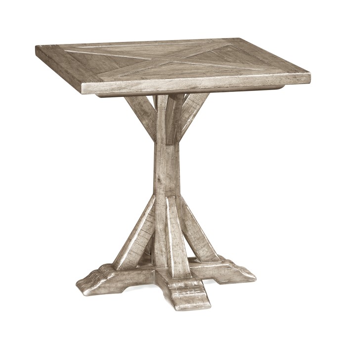 Rustic Grey Square Side Table