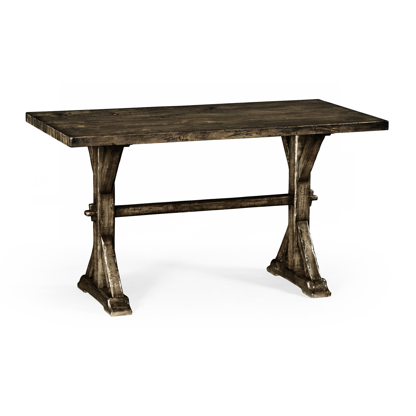Solid Dark Driftwood Dining Table 54
