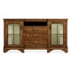 Plank Country Walnut Low Cabinet & Wine Rack with Strap Handles