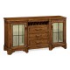 Plank Country Walnut Low Cabinet & Wine Rack with Strap Handles