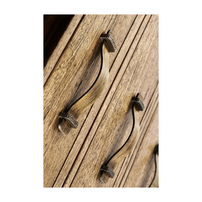 Plank Medium Driftwood Low Cabinet & Wine Rack with Strap Handles