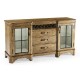 Plank Medium Driftwood Low Cabinet & Wine Rack with Strap Handles