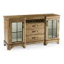 Plank Medium Driftwood Low Cabinet & Wine Rack with Strap Handles