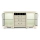 Plank Whitewash Driftwood Low Cabinet & Wine Rack with Strap Handles