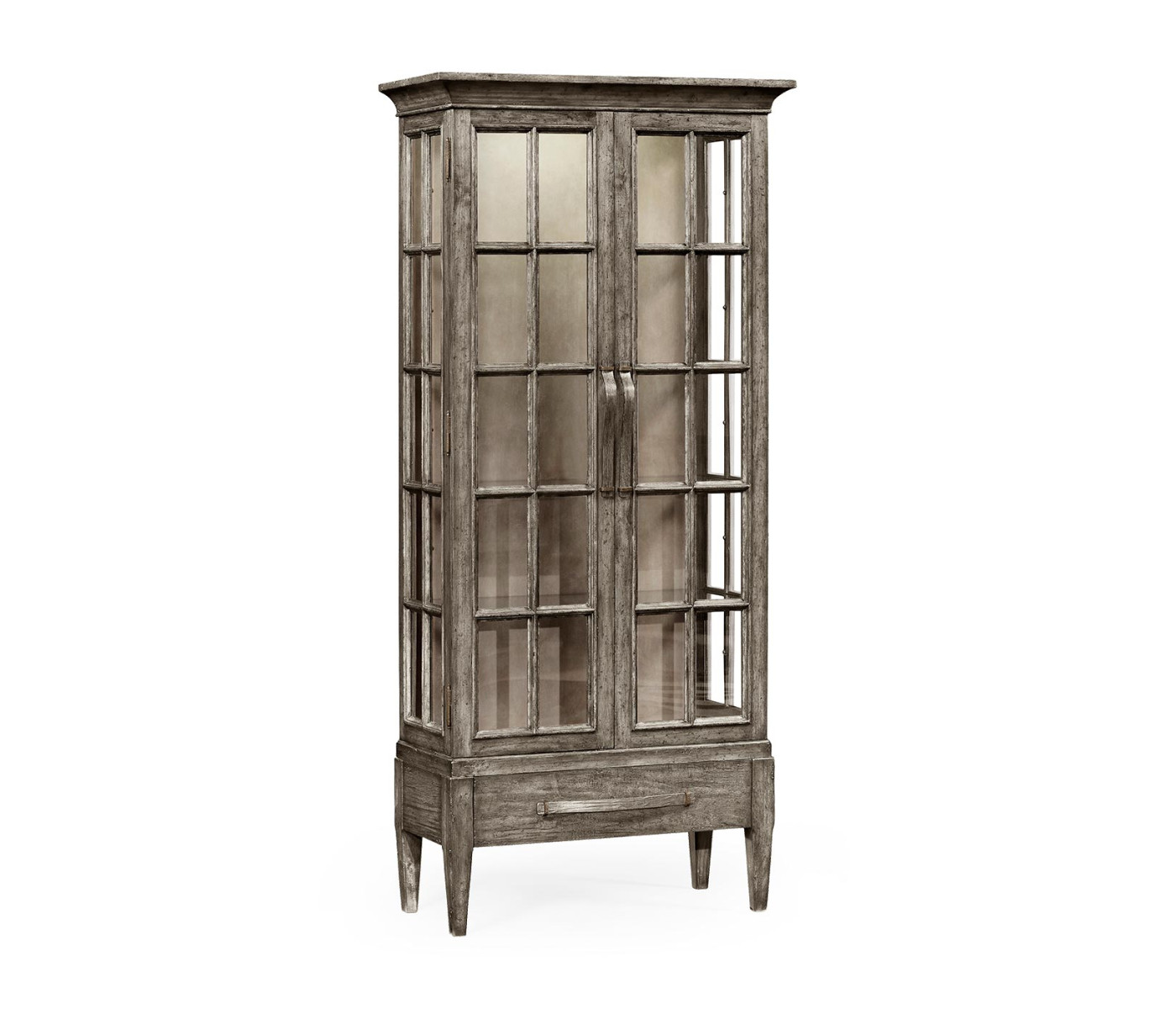 Casual Plank Dark Grey Tall Glazed Cabinet