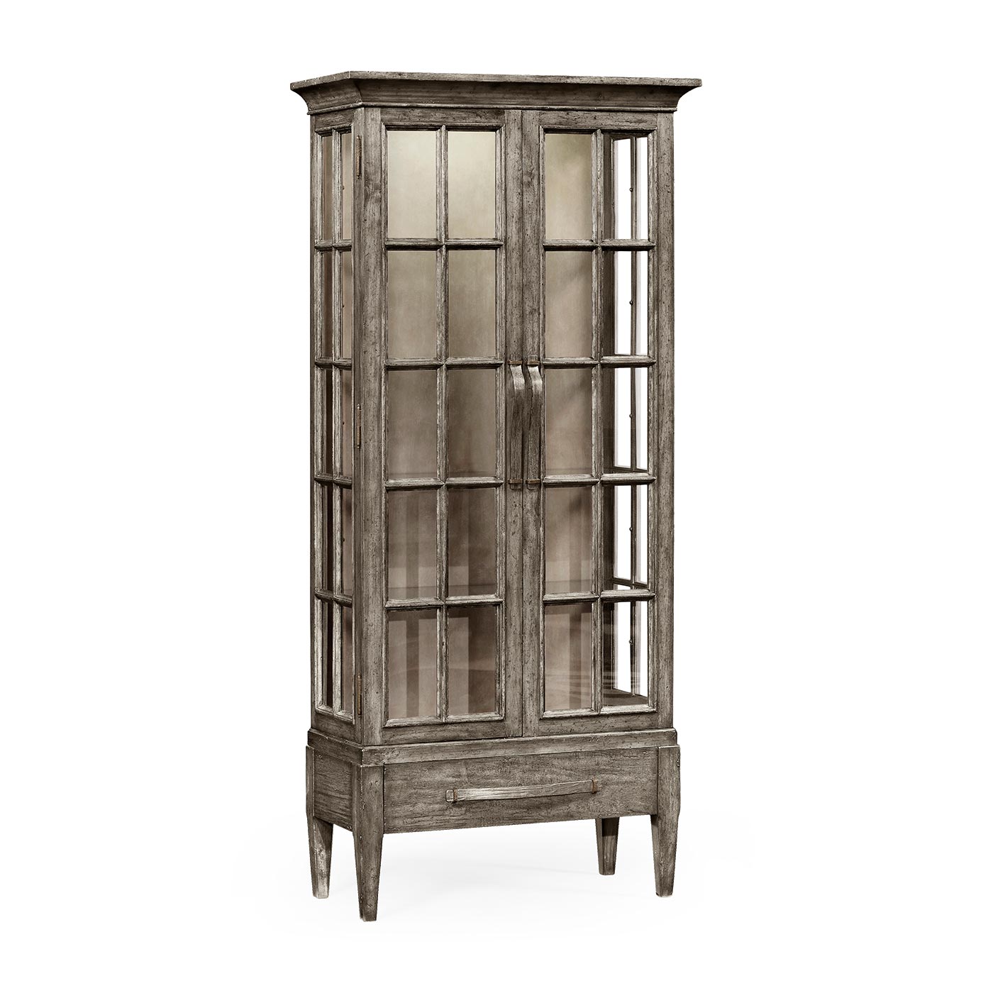 Casual Plank Dark Grey Tall Glazed Cabinet