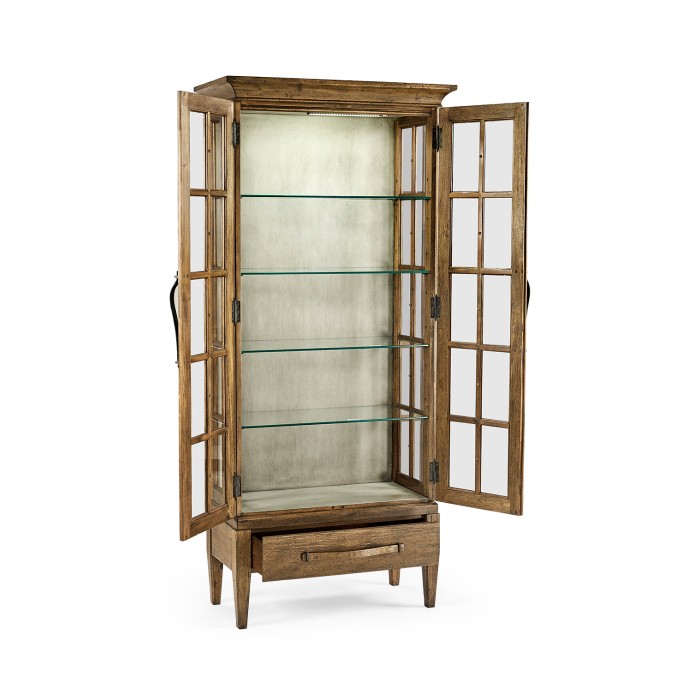Casual Plank Medium Driftwood Tall Glazed Cabinet