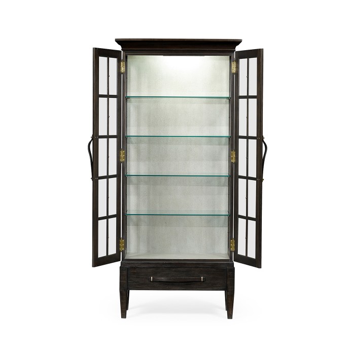 Casual Plank Dark Ale Tall Glazed Cabinet